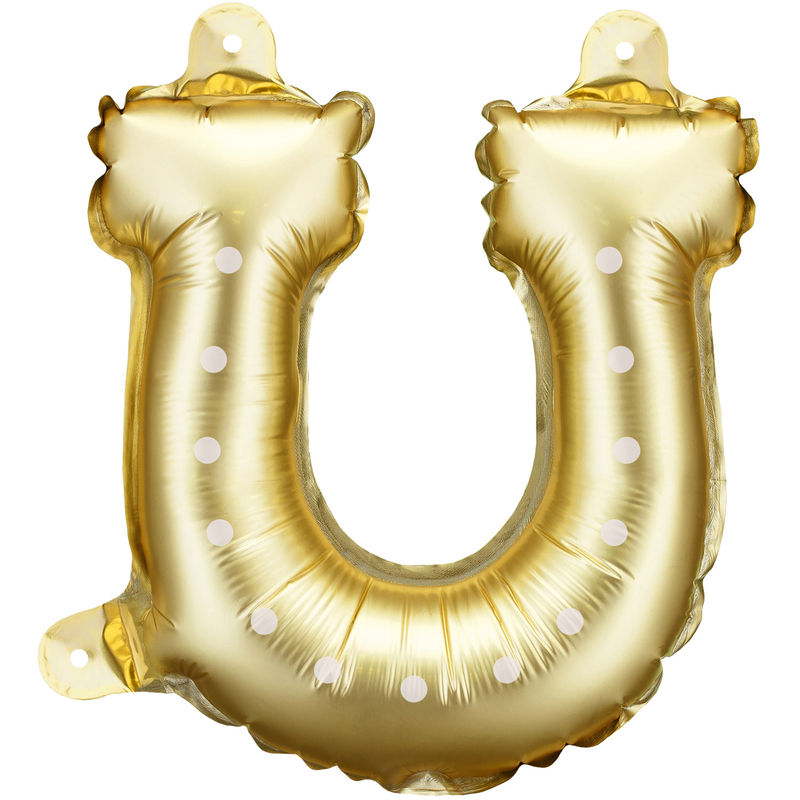 Partydeco Folienballons Hufeisen, 3 Stück, gold