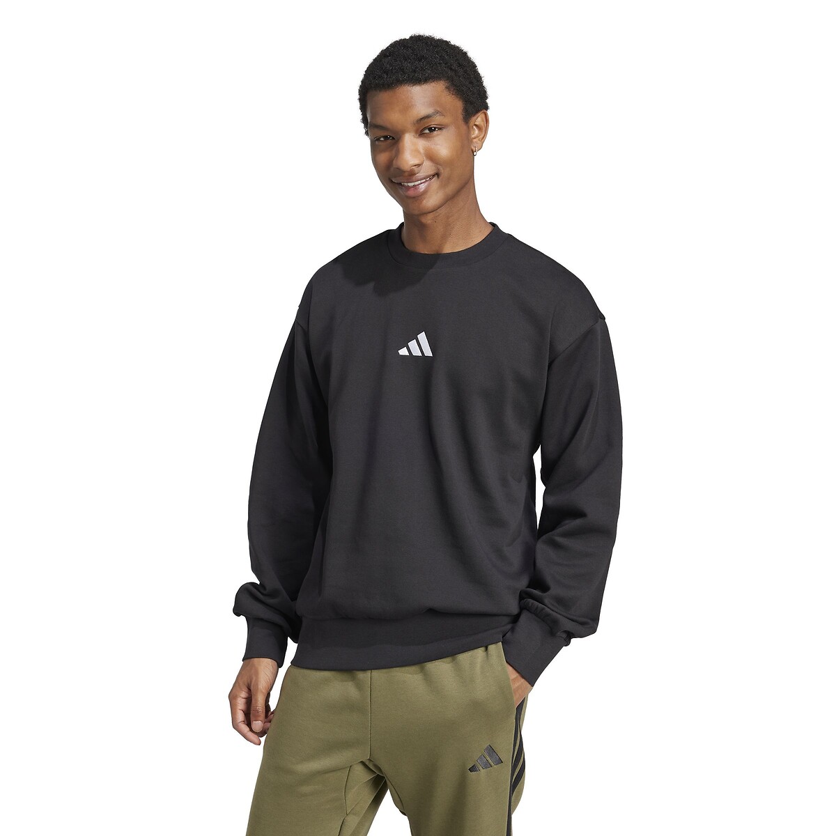 ADIDAS ROUPAS ESPORTIVAS<br>Suéter plano com gola redonda Essentiel Feelcozy
