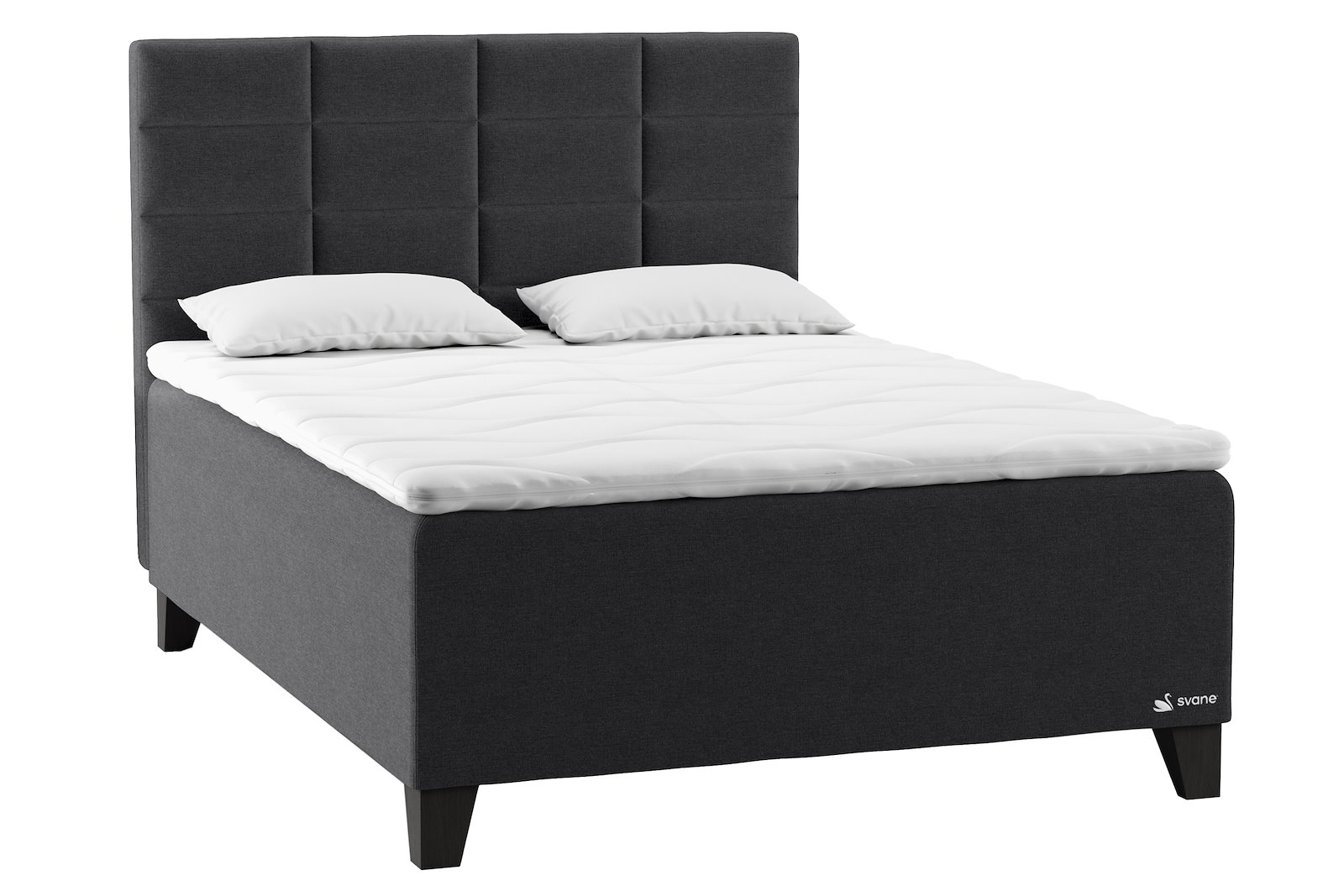 Svane®  Casa Kontinental 150x200 cm Tekstil Moment Midnight, Pure Elastec, Square Leg 14cm ShadedBlack