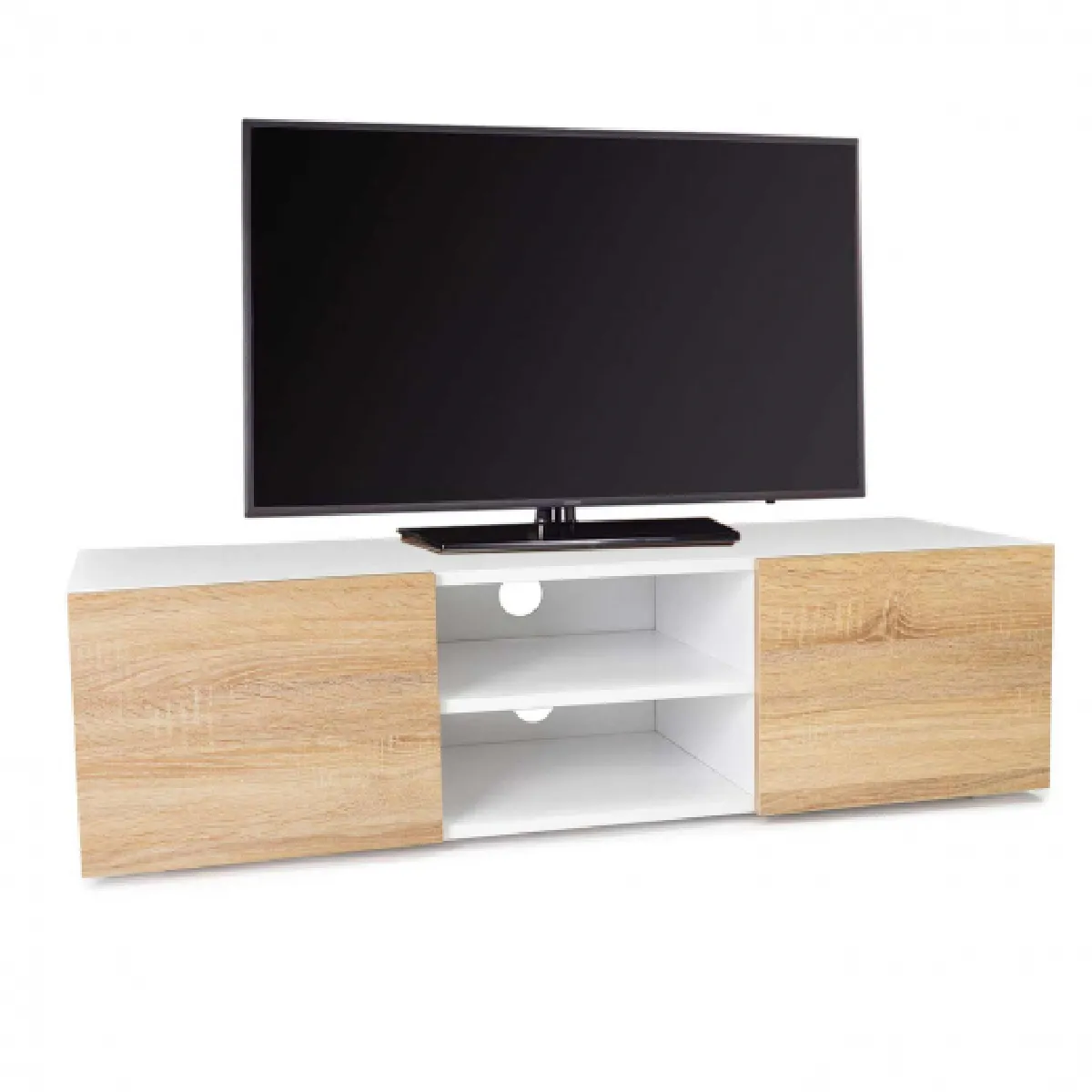 Idmarket Market ELI 113 cm - Blanc/Hêtre