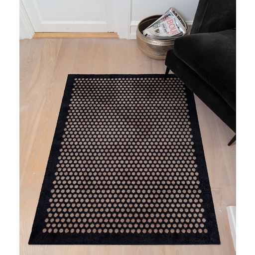 Tica Copenhagen Dot Gulvmåtte, Sort/Sand, 90x130 cm