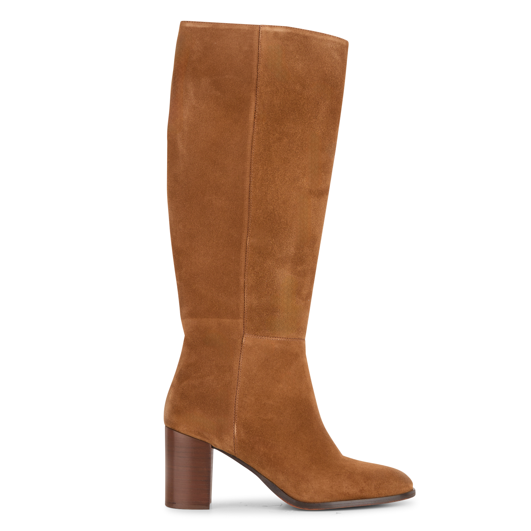 JULIETTE - Bottes à talons en cuir velours| Marron
