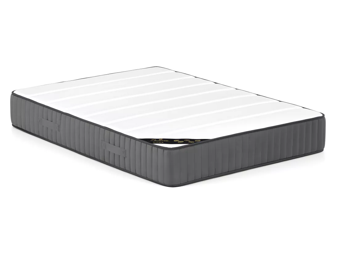 Lit coffre 160 x 200 cm - Velours côtelé - Gris clair + Matelas - TIMANO de Pascal Morabito