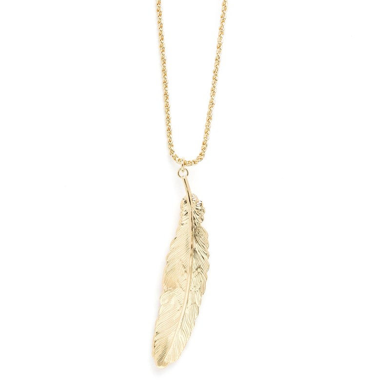 collier plume doré à l'or fin - PHÉBÉ