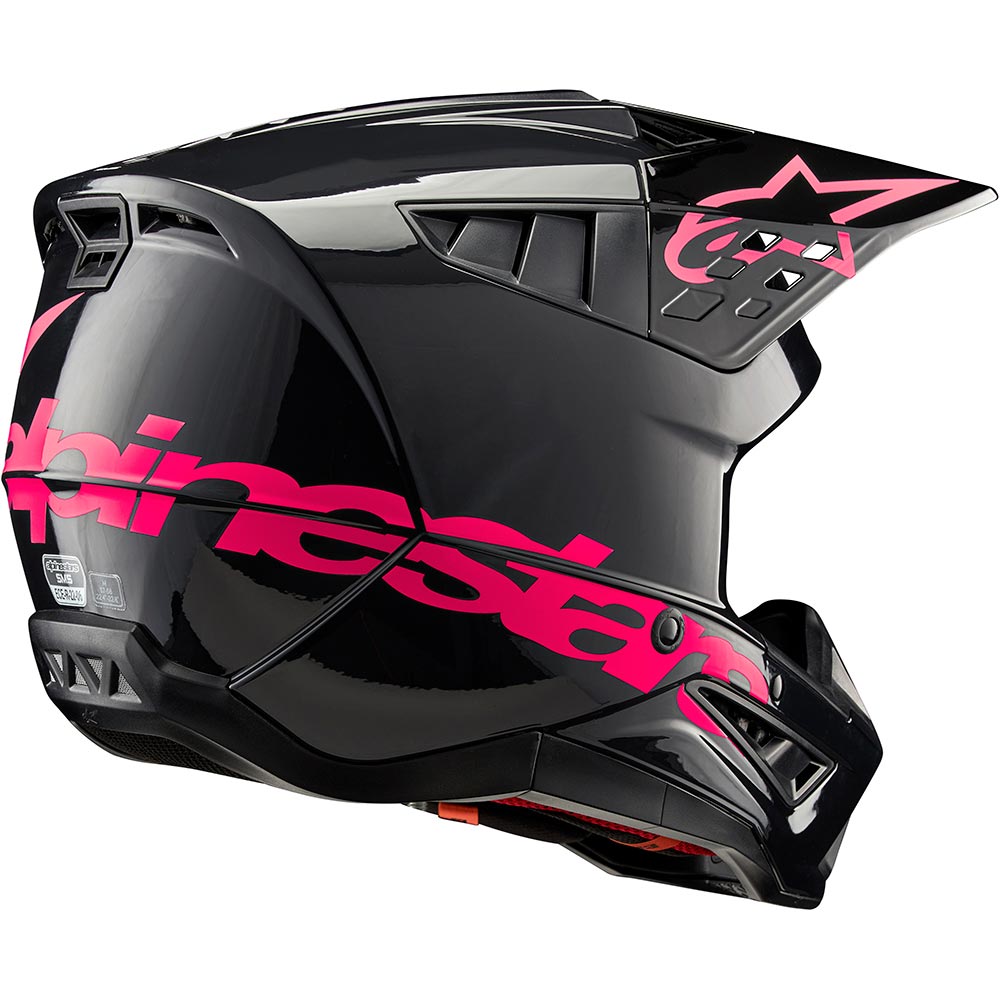 Alpinestars - Casque S-M5 Corp Noir / Rose fluo / Brillant
