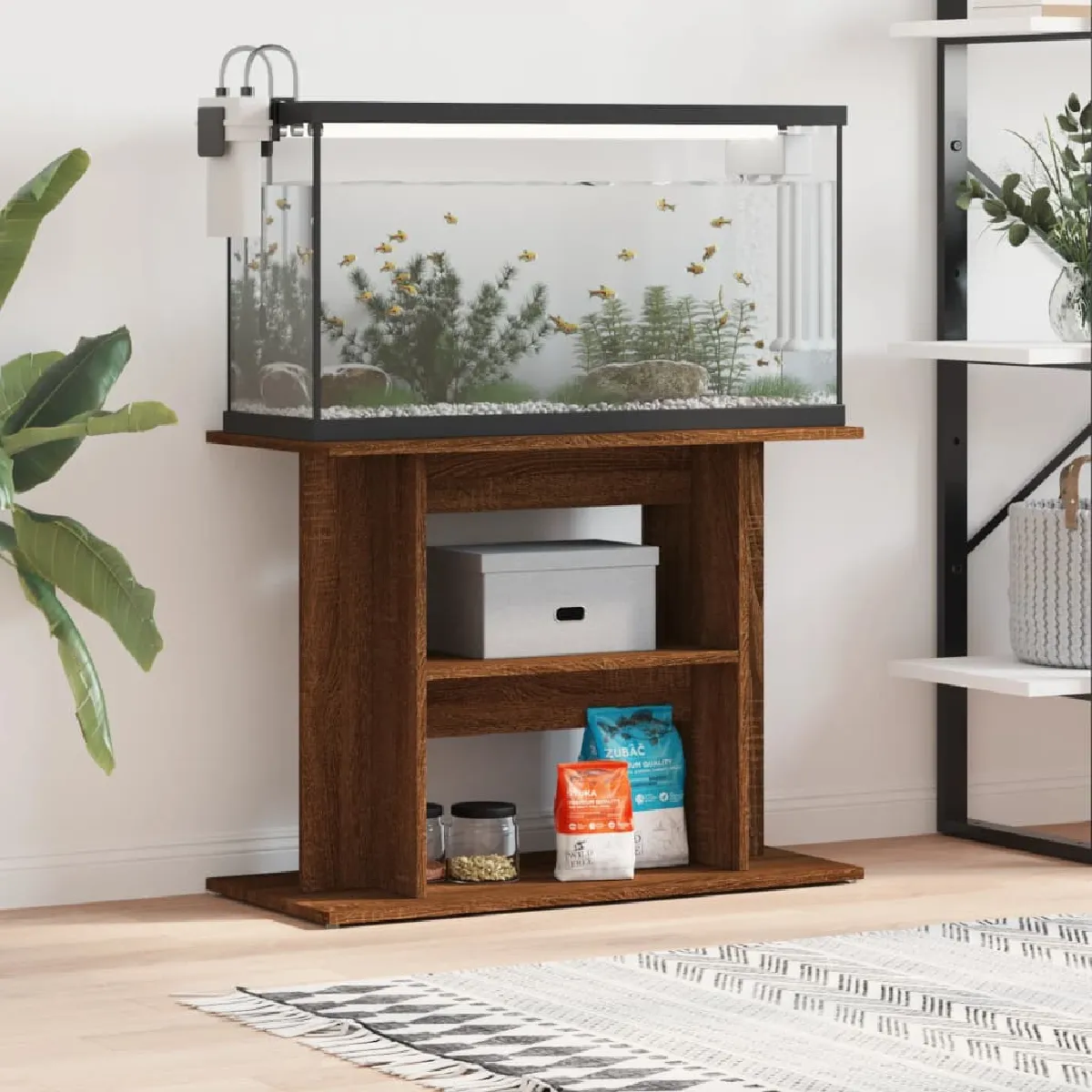 VIDAXL Support pour aquarium - Chêne marron