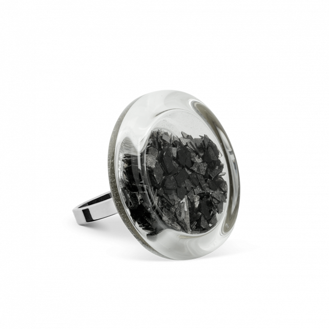 Bague en verre soufflé - Cachou Mini Paillettes