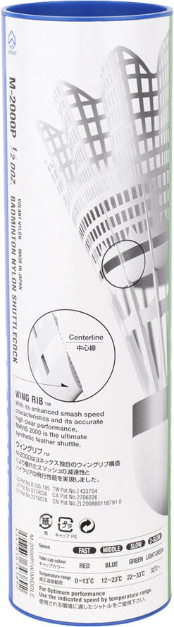 Yonex Mavis 2000 fjerbolde, 6 stk. Hvid