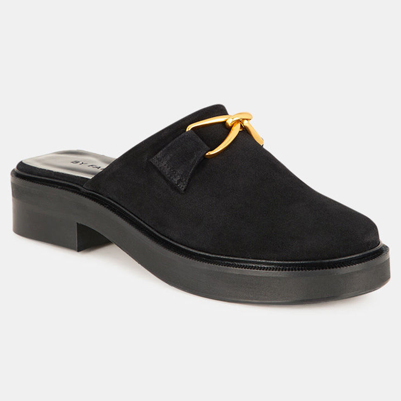 By Far Mules en Cuir sabot noires
