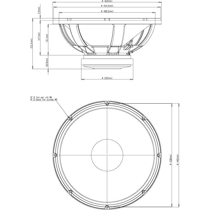 18 Sound 18LW1400 18 inch bass-luidspreker 1000W 8 Ohm