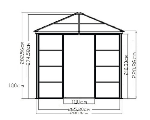 SOJAG Castel 10x12 paviljoen met klamboe 345 x 280 cm brons