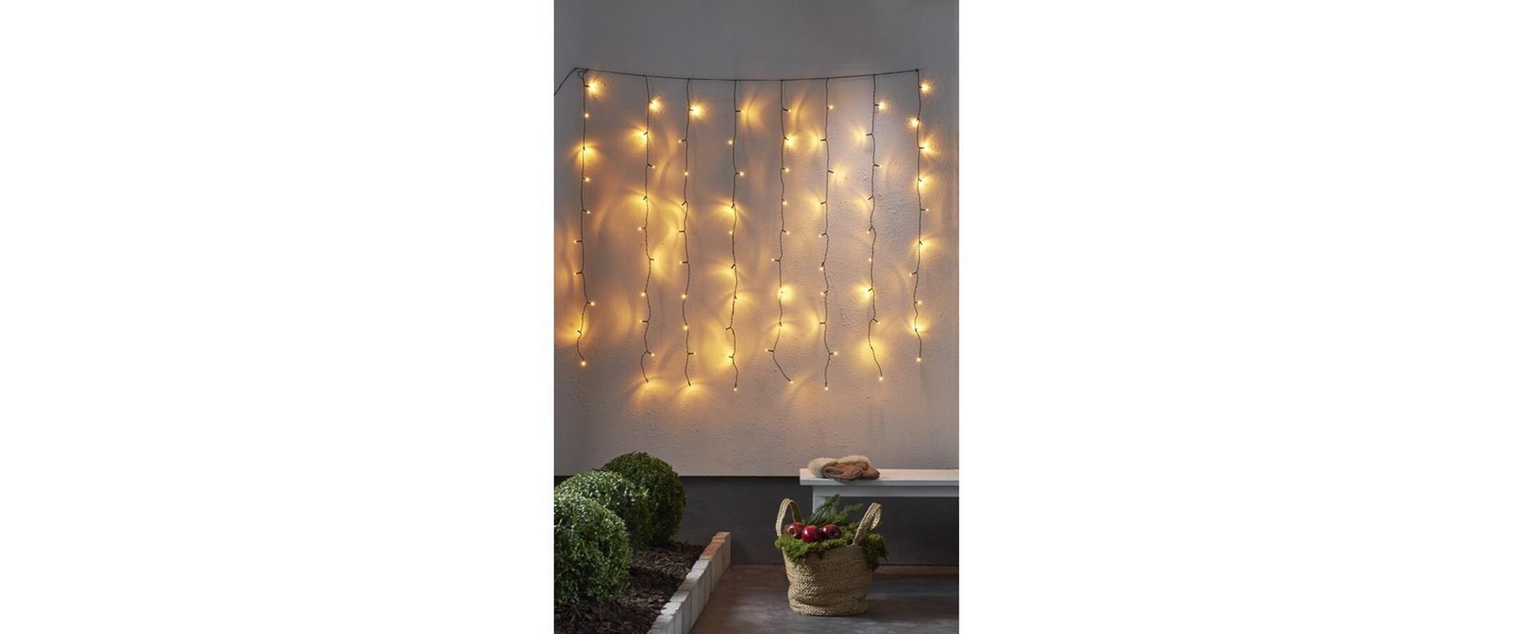 LED-Lichtervorhang Golden, 80 LEDs, 130 cmLichterkette mit goldig warmweissen LEDs