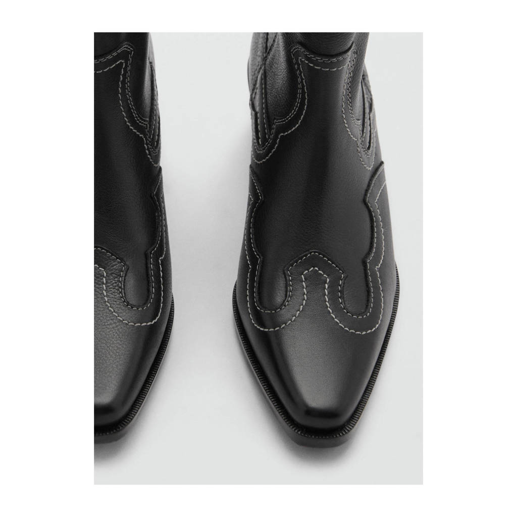 MANGO TEEN leren cowboylaarzen zwart
