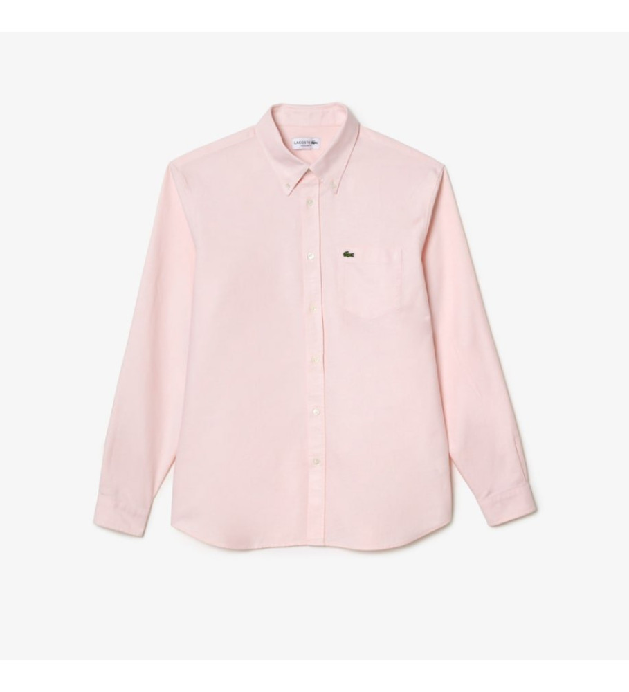 Camisa Lacoste Oxford de corte regular rosa