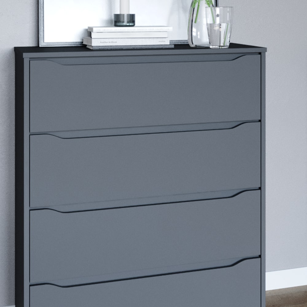 Vicco Kommode Highboard Mehrzweckschrank Ruben Anthrazit Schublade 80 cm Ablage
