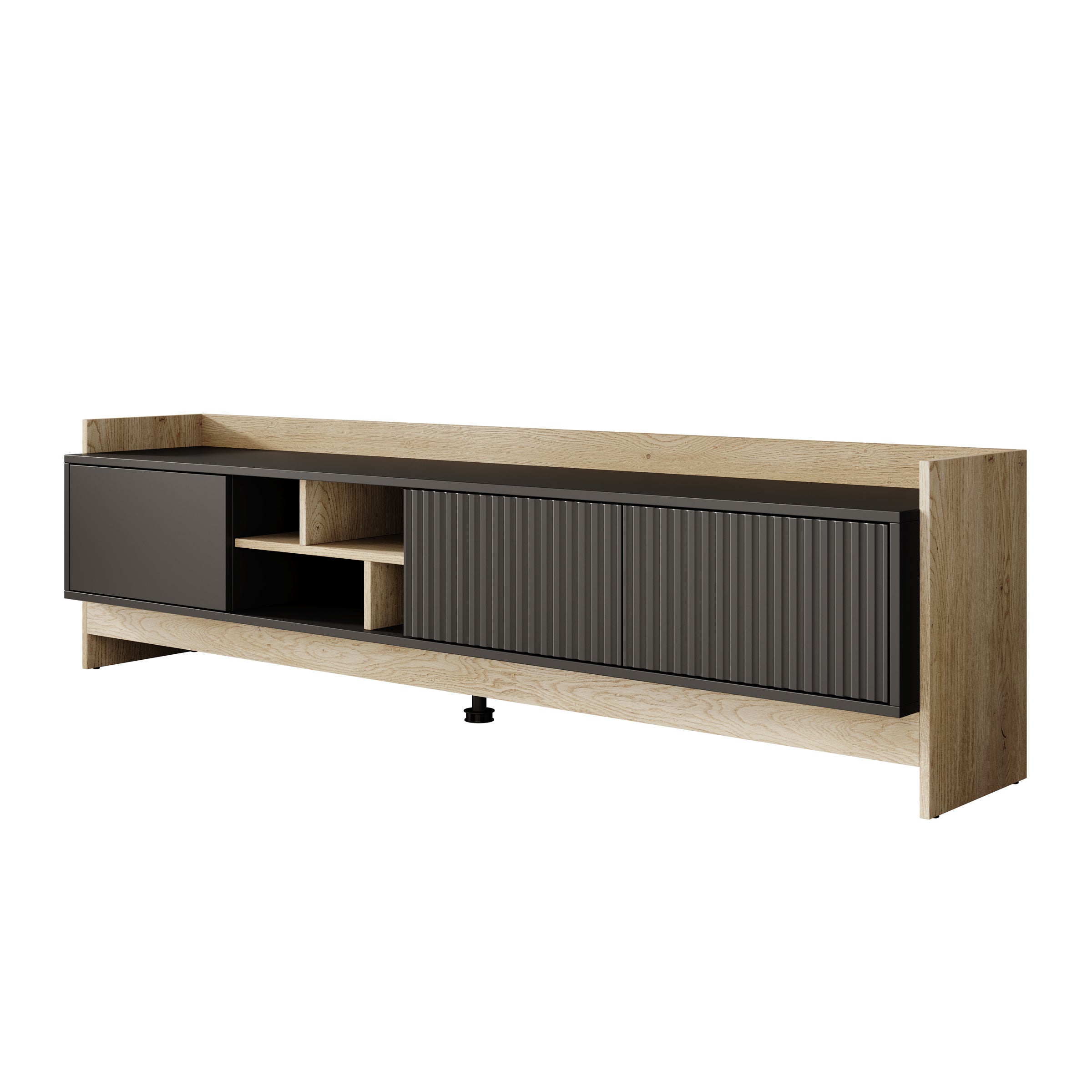 Meubella - TV-Meubel Benz - Zwart - 190 cm
