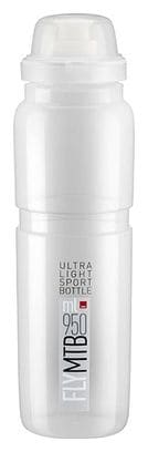 Bidon Elite Fly Mtb 950 ml Transparent Logo Gris