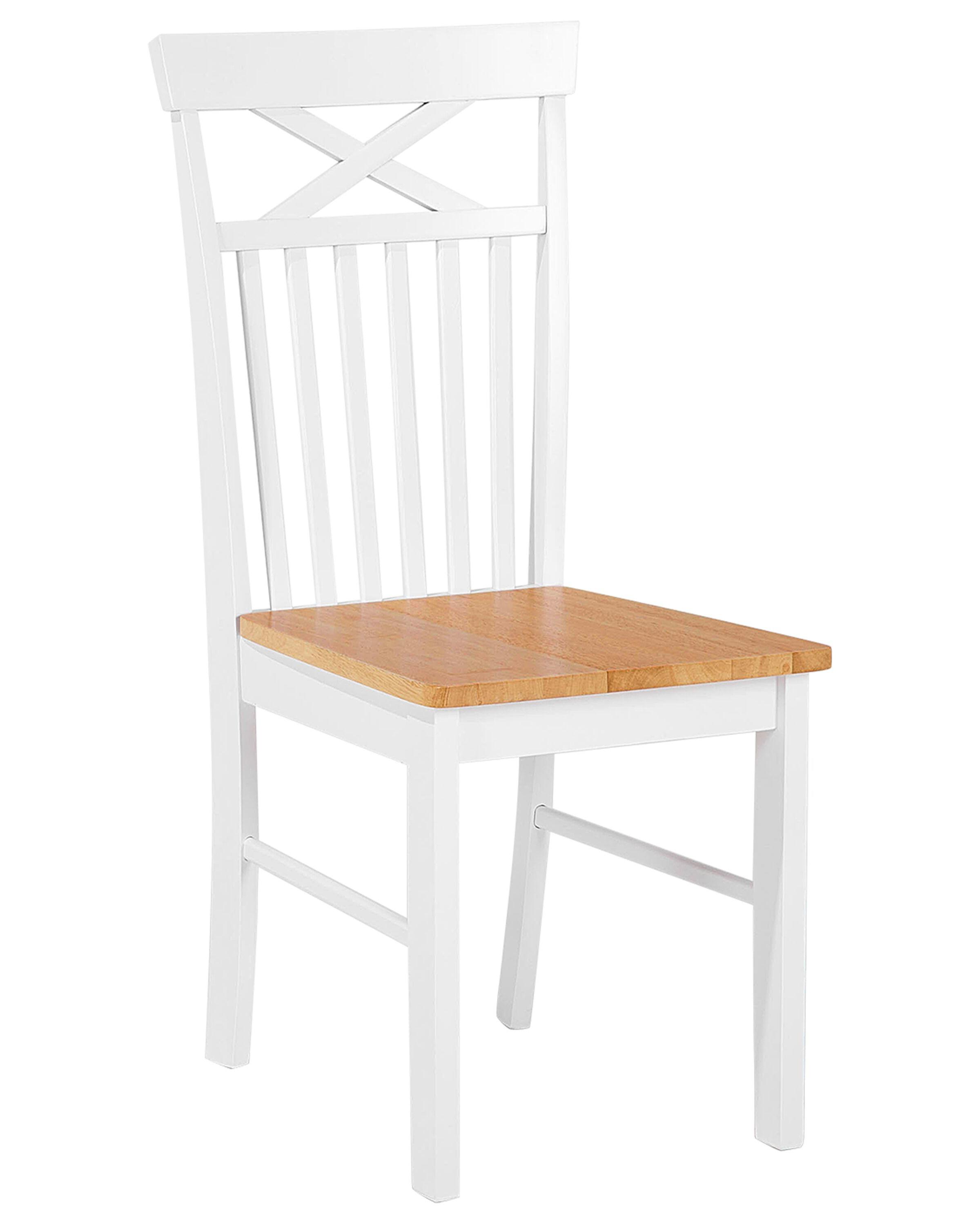 Set van 2 eetkamerstoelen HOUSTON Hout Wit