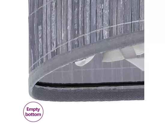 Panier à linge d'angle Bambou Gris 60 L