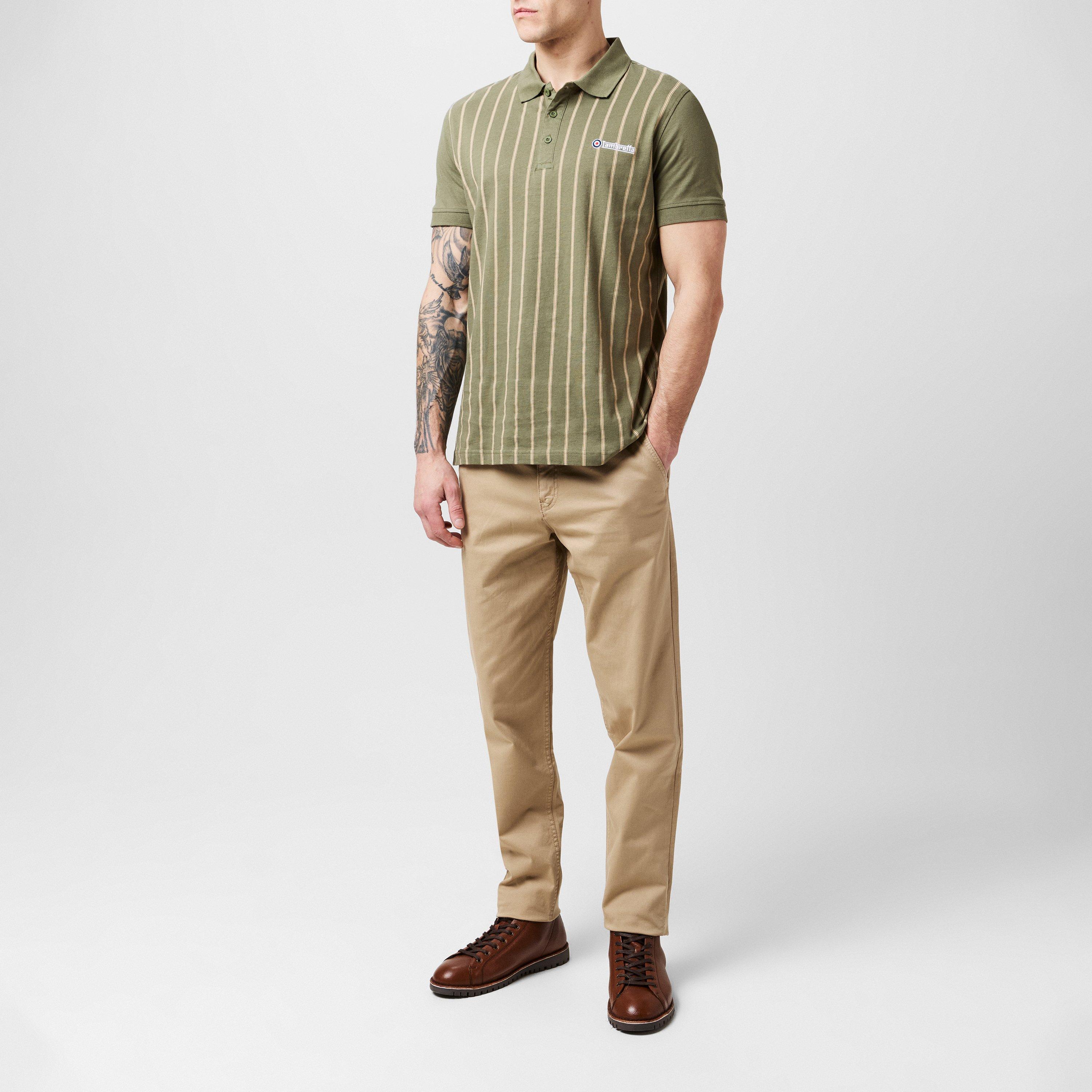 Lambretta Pinstripe Polo Shirt Mens