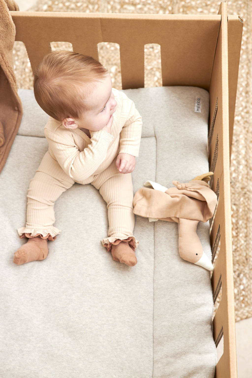 reversible boxkleed Knit Basic 77x97 cm Sand Melange