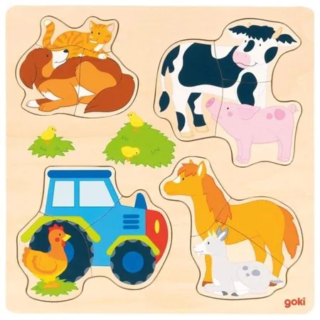 goki Einlegepuzzle Bauernhoftiere