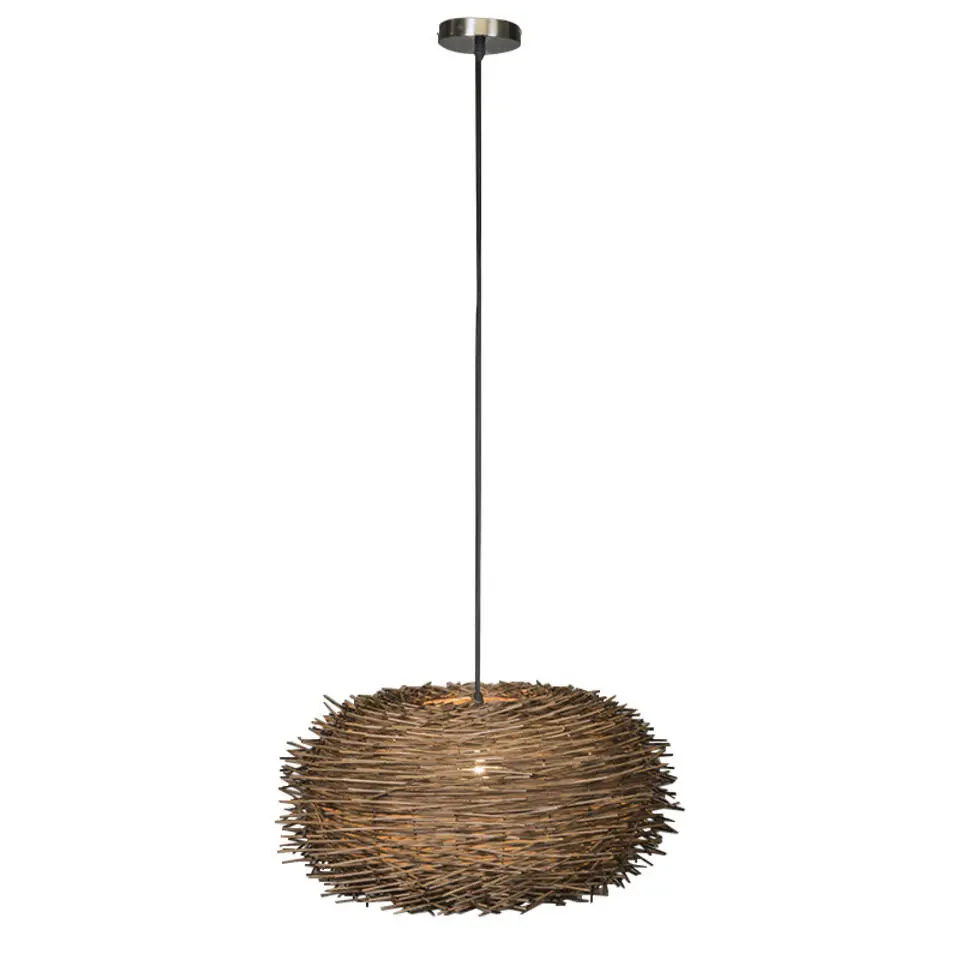 Qazqa hanglampen hatch hl bruin e27