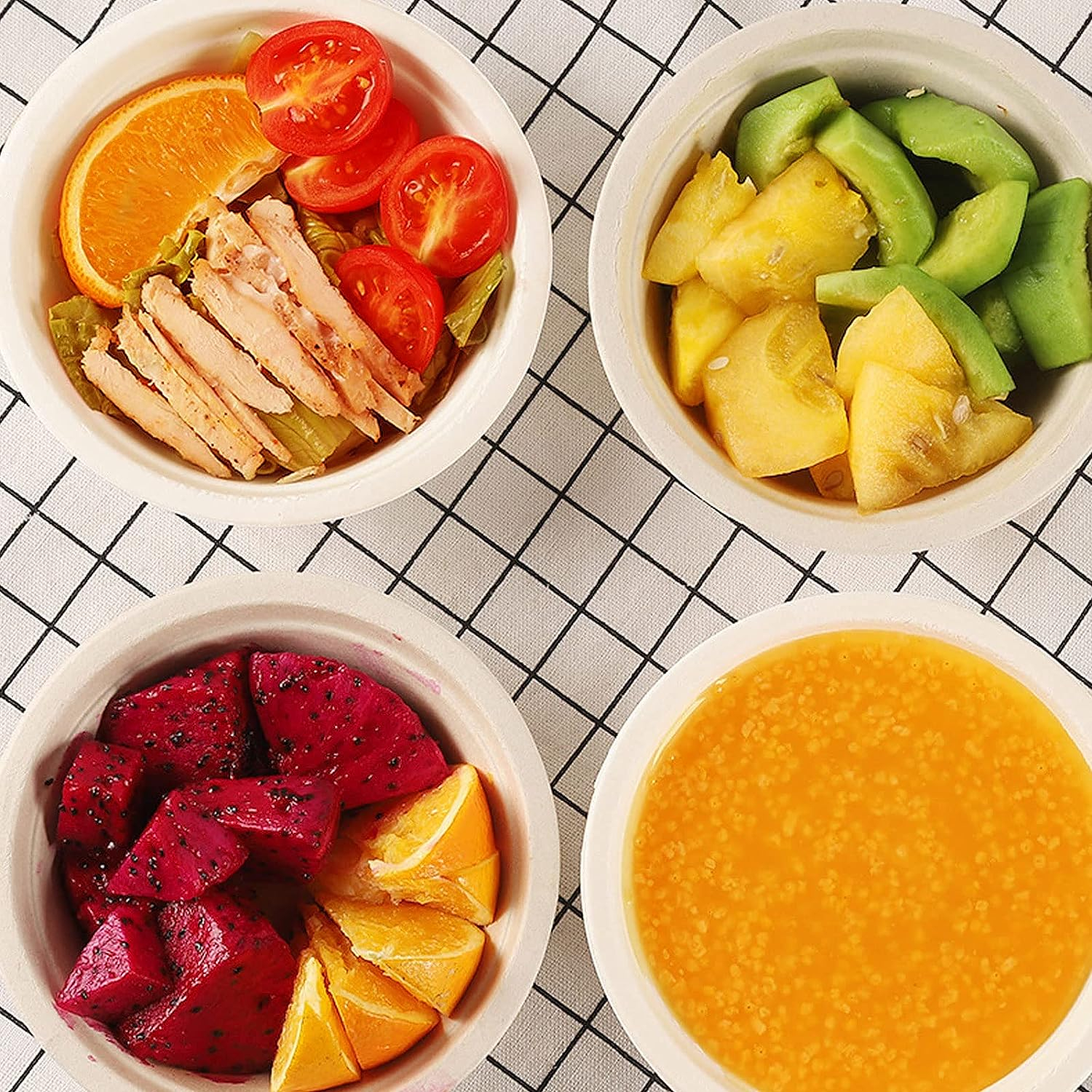 (50er Set) 350ml Einweg Papp Schale Party Geschirr Suppen Teller - Braun
