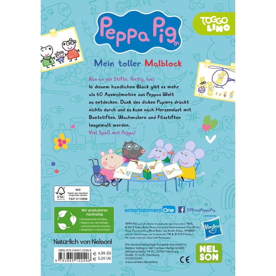 Carlsen Peppa Pig: Peppa: Mein toller Malblock
