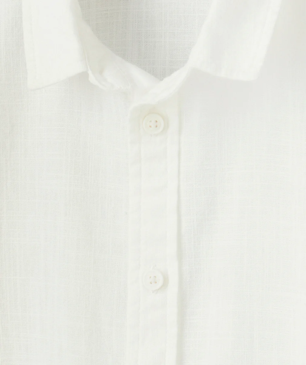 chemise manches courtes garçon en coton bio blanche