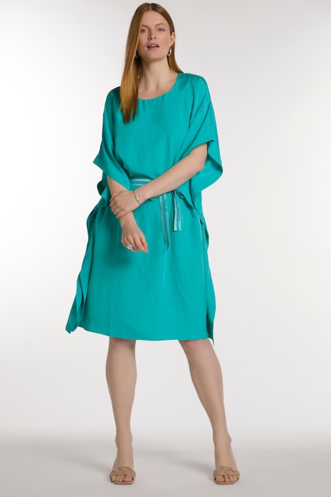 Kleid, Seersucker-Streifen, Oversized, Halbarm