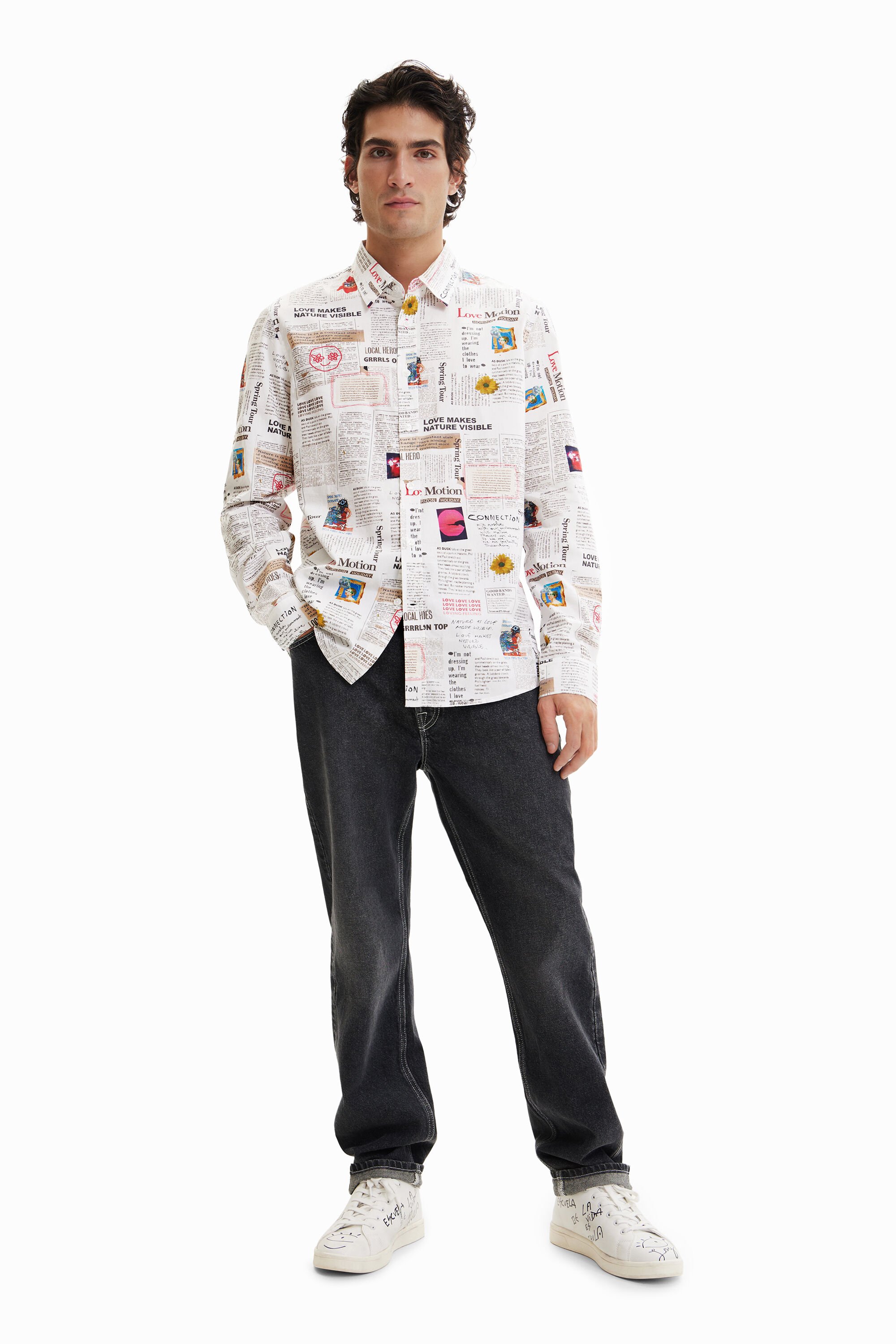 Chemise manches longues journal