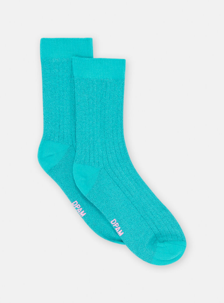 Chaussettes bleues en lurex fille