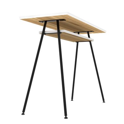 EasyHome - Bureau télétravail LV1 100 cm - avec tablette - noyer - pieds noirs