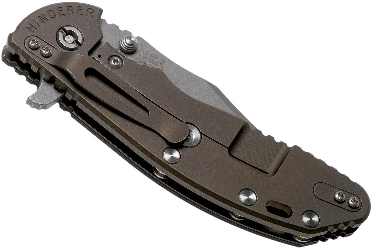 Rick Hinderer XM-24 4” Bowie, CPM 20CV, Battle Bronze, Black G10 zakmes