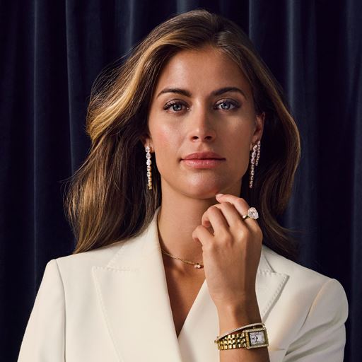 Sif Jakobs Jewellery Ellisse Lungo Cinque Øreringe, Guld/Hvid