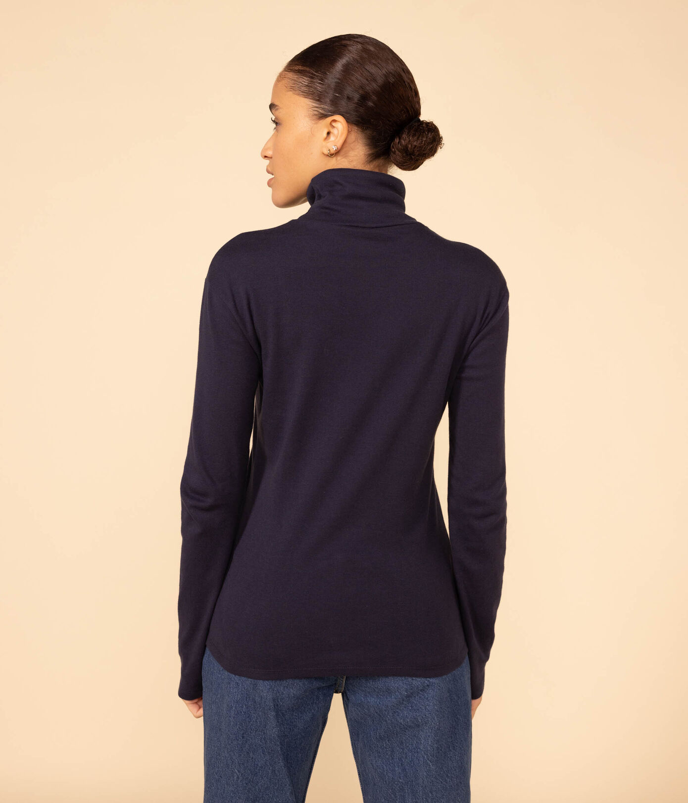 Tee-shirt col roulé LE DROIT en coton Femme