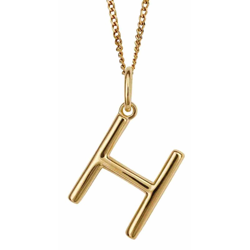 Collier lettre H plaqué or en argent 925/1000
