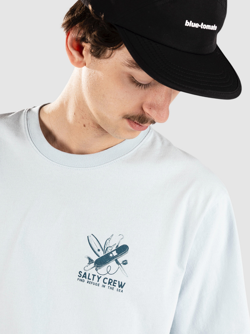 Salty Crew Pocket Knife Vintage T-Shirt blue fog