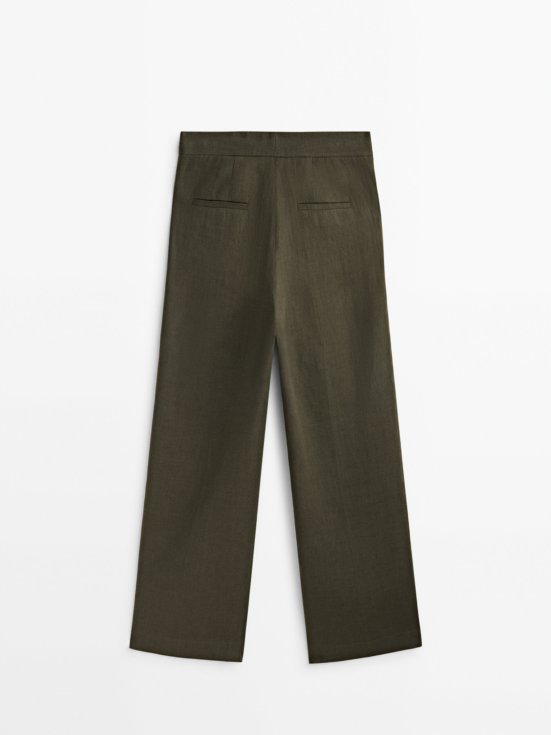 Calça de alfaiataria cropped 100% linho - CINZA