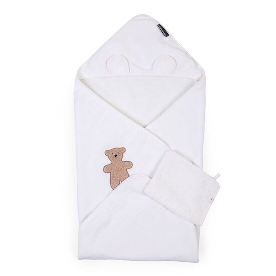 Cape de bain + gant Teddy   Beige        80 x 80 cm   de               Childhome