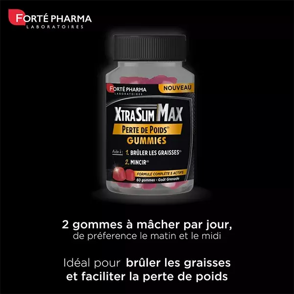 Forté Pharma XtraSlim Max Gomas para Emagrecimento, Queimador de Gordura e Emagrecimento - 60 Gomas