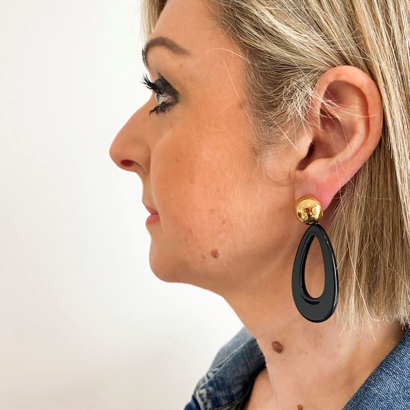 Boucles d'oreilles pendantes noires