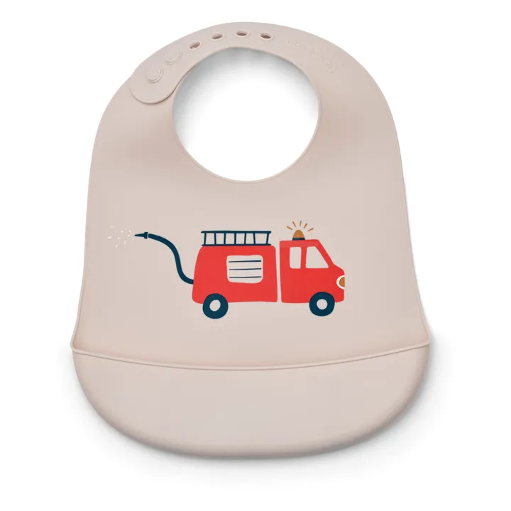 Liewood Bavoirs Tilda en silicone - Set de 2 | Emergency vehicle/Sandy
