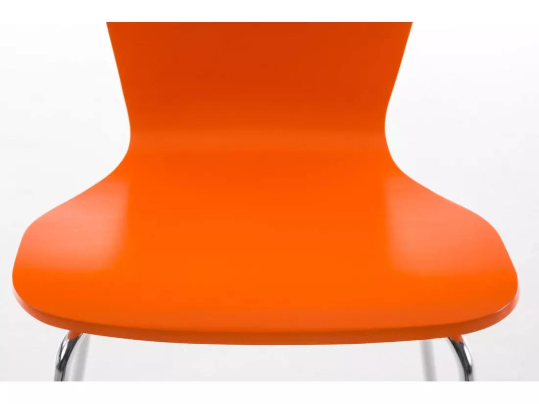 Lot de 4 Chaise de conférence - Bois & Nature - Orange - Aaron