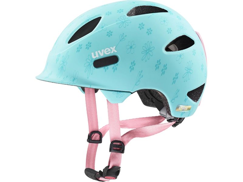 uvex Kinderhelm Oyo Style Flowers Cyan Matt 45 cm - 50 cm Fahrradhelm für Kinder