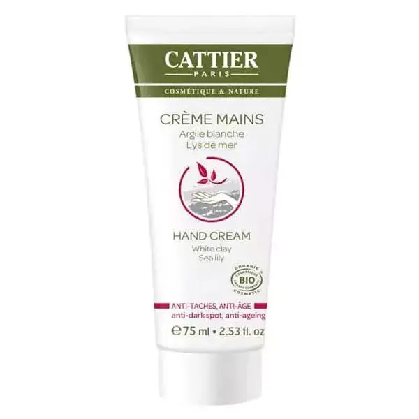 Creme para as mãos Cattier White Clay Anti-Manchas e Antienvelhecimento 75ml