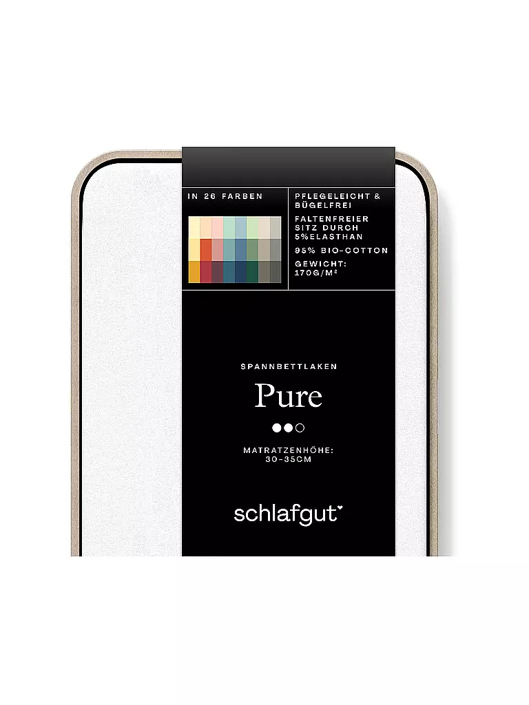 SCHLAFGUT Jersey Spannleintuch PURE 90x200cm Full White S  weiss