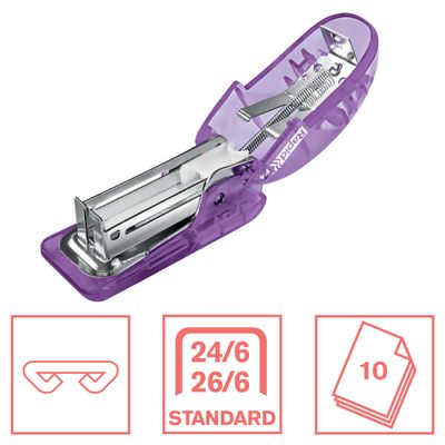 Rapid - Mini Agrafeuse Colour'Breeze - capacité 10 feuilles - agrafes 24/6 ou 26/6 - Lavande