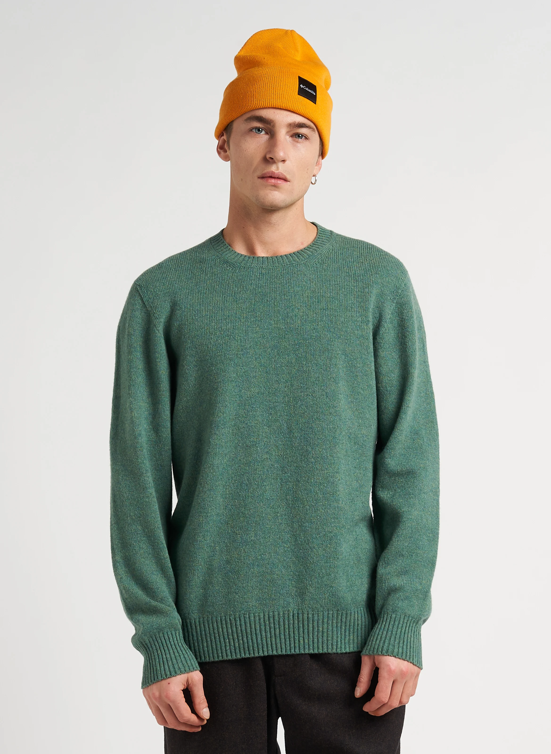 Pull col rond en laine| Vert
